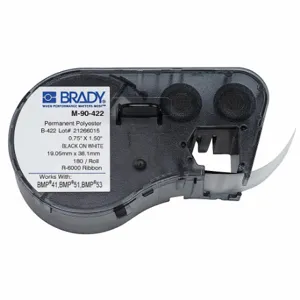 BRADY M-90-422 Precut Label Roll Cartridge, 3/4 x 1 1/2 Inch Size, 1 1/2 Inch Size | CP2BJN 29YJ38