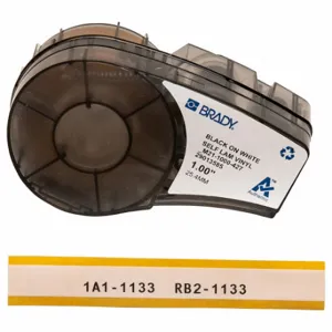 BRADY M21-1000-427 Continuous Label Roll Cartridge, 1 Inch X 14 Ft, Vinyl, Black On White, 1 Labels Included | CP2BBA 3PXX1