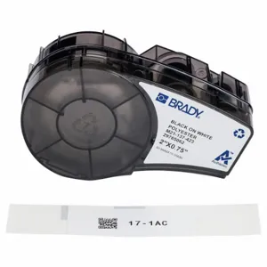 BRADY M21-137-423 Label, 3/4 Inch Size x 2 in, Halogen Free Polyester, Black on White, 73 Labels | CP2DJG 793EW2