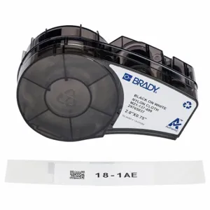 BRADY M21-137-499 Label, 3/4 Inch Size x 2 in, Autoclavable Cryogenic Nylon Cloth, Black on White, 73 Labels | CP2DJF 793EV7