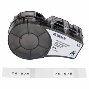 BRADY M21-18-499 Label, 3/4 Inch Size x 1 in, Autoclavable Cryogenic Nylon Cloth, Black on White | CP2DHF 793EV5