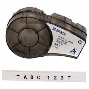 BRADY M21-375-423 Endlos-Etikettenrollenkassette, 3/8 Zoll x 21 Fuß, halogenfreies Polyester, Weiß auf Weiß | CP2BEU 3PXW6