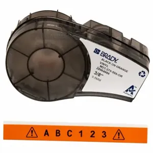 BRADY M21-375-595-OR Continuous Label Roll Cartridge, 3/8 Inch, 3/8 Inch X 21 Ft, Autoclavable Vinyl | CP2BFC 3PXV2