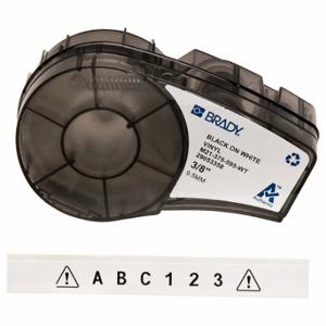BRADY M21-375-595-WT Endlos-Etikettenrollenkartusche, 3/8 Zoll x 21 Fuß, autoklavierbares Vinyl, Schwarz auf Weiß | CP2BLG 3PXX4