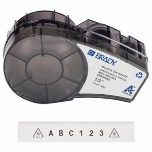 BRADY M21-500-403 Etikett, 1/2 Zoll Größe x 25 Fuß, Papier, Schwarz auf Weiß, Innenbereich | CP2CRD 793EV0