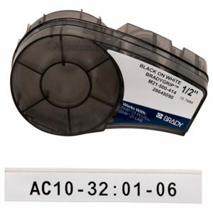 BRADY M21-500-414 Endlos-Etikettenrollenkartusche, 1/2 Zoll x 10 Fuß, Polyester, Schwarz auf Weiß | CP2BKX 60YR58