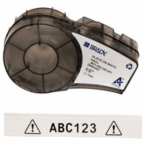 BRADY M21-500-595-WT Endlos-Etikettenrollenkartusche, 1/2 Zoll x 21 Fuß, autoklavierbares Vinyl, Schwarz auf Weiß | CP2BBV 3PXX5