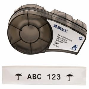 BRADY M21-750-423 Continuous Label Roll Cartridge, 3/4 Inch X 21 Ft, Halogen Free Polyester, Black On White | CP2BKT 3PXW8