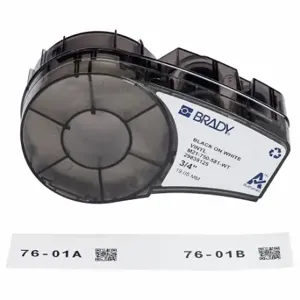 BRADY M21-750-581-WT Label, 3/4 Inch Size x 21 ft, Vinyl, Black on White, Outdoor | CP2DJH 793EU9