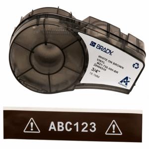 BRADY M21-750-595-BR Endlos-Etikettenrollenkassette, 3/4 Zoll x 21 Fuß, autoklavierbares Vinyl, Weiß auf Braun | CP2BDT 20XW93