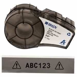 BRADY M21-750-595-GY Endlos-Etikettenrollenkassette, 3/4 Zoll x 21 Fuß, autoklavierbares Vinyl, Schwarz auf Grau | CP2BDM 20XW94