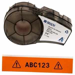 BRADY M21-750-595-OR Endlos-Etikettenrollenkartusche, 3/4 Zoll x 21 Fuß, autoklavierbares Vinyl, Schwarz auf Orange | CP2BDN 3PXV4