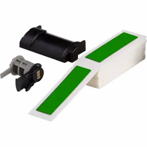 BRADY M6-174-593-GN Label, No Precut Hole, 4 Inch Size x 1 Inch, Polyester, Green, 50 Labels per Roll | CP2EUG 803NK2