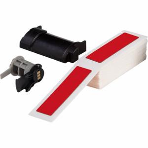 BRADY M6-174-593-RD Label, No Precut Hole, 4 Inch Size x 1 Inch, Polyester, Red, 50 Labels per Roll | CP2DVF 803NK3