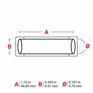 BRADY M6-187-175-342-BK Sleeve, 1 3/4 x 21/64 Inch Size, 1 3/4 Inch Size, Polyolefin, Black | CP2LXZ 803UH9