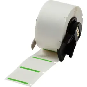 BRADY M6-19-494-GN Label, 1 in, 1 in, Polyester Polyester, Green/White, -320.8 Deg to 158 Deg F | CR8PCR 803U01