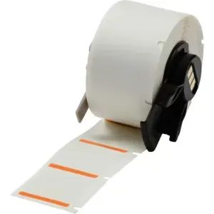 BRADY M6-19-494-OR Label, 1 in, 1 in, Polyester Polyester, Orange/White, -320.8 Deg to 158 Deg F | CR8PCT 803U02