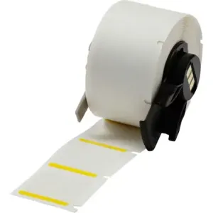 BRADY M6-19-494-YL Label, 1 in, 1 in, Polyester Polyester, White/Yellow, -320.8 Deg to 158 Deg F | CR8PCW 803U05