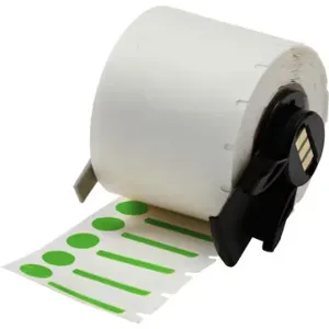 BRADY M6-98-494-GN Label, 3/8 Inch Size x 1 in, Polyester, Green/White, 500 Labels | CP2DKP 803U18