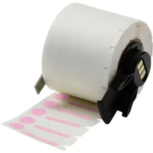 BRADY M6-98-494-PK Label, 3/8 Inch Size x 1 in, Polyester, Pink/White, 500 Labels | CP2DKR 803U20