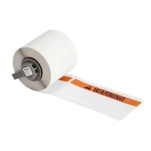 BRADY M6-98-494-YL Label, 3/8 Inch Size x 1 in, Polyester, White/Yellow, 500 Labels | CP2DKU 803U22