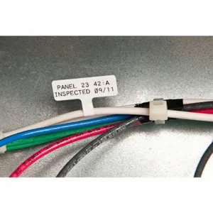 BRADY M7-16-498 Label, 1 Inch Size x 3/8 in, 3/8 in, Vinyl, White, 12 AWG to 10 AWG Wire Gauge | CV4KWJ 803TH1