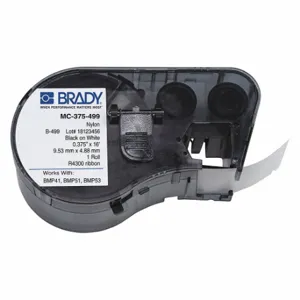 BRADY MC-375-499 Continuous Label Roll Cartridge, 3/4 Inch, 16 Ft, Cryogenic Autoclavable Nylon | CP2BLA 21U211