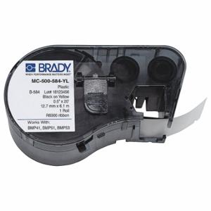 BRADY MC-500-584-YL Endlos-Etikettenrollenkartusche, 1/2 Zoll x 20 Fuß, reflektierender, halogenfreier Kunststoff | CP2BBQ 21U214