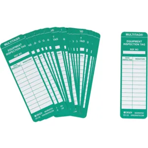 BRADY MUL-EITL535 Multitag Insert 6-1/2 x 2 Inch Green - Pack Of 100 | AC9EXH 3GAH7