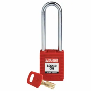 BRADY NYL-RED-76ST-KD Lockout Padlock | CE9YCU 55JX50