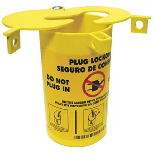 BRADY PLO23 Plug Lockout Yellow 1/4 Inch Shackle Diameter | AE6HYZ 5T831