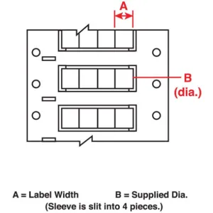 BRADY PS-375-2-WT-S-4 Wire Marking Sleeves 0.5 Inch Width 0.645 Inch Length | AH3DKL 31EC60