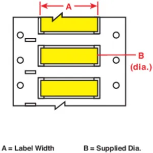 BRADY B33D-187-2-344YL Wire Marking Sleeves 2 Inch Width x 11/32 Inch Height | AH3CGP 31DJ34