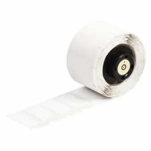 BRADY PTL-19-498 Precut Label Roll, 1 x 1 Inch Size, Vinyl, White, 12 Awg To 10 Awg Wire Gauge | CV4PFU 3PYJ5