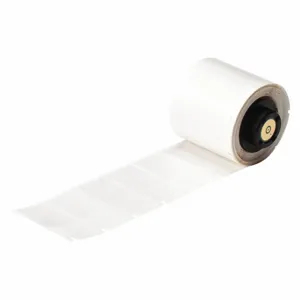 BRADY PTL-30-427 Precut Label Roll, 1 1/2 x 3/4 Inch Size, Vinyl, Black On White | CV2QWJ 4VR95