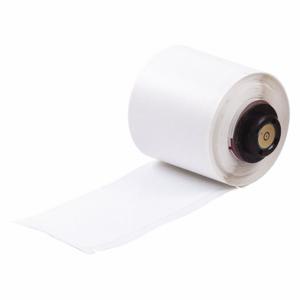 BRADY PTL-38-422 Vorgeschnittene Etikettenrolle, 1 29/32 x 4 Zoll Größe, Polyester, Weiß, 100 Etiketten | CP2LJN 3PYL5