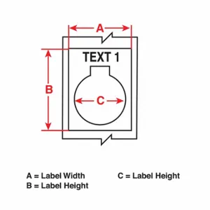 BRADY PTLEP-169-593-BK Precut Label Roll Inch Box, Circle With Notch, 1 51/64 x 1 51/64 Inch Size, Polyester | CP2AYL 3PYT5