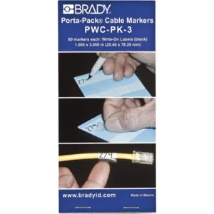 BRADY PWC-PK-3 60/book Wire Marker | AD2RJH 3TP15