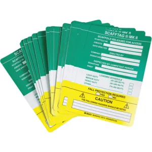 BRADY SCAF-STSI751 Scafftag(r) Ii Inspection Insert - Pack Of 100 | AC9EYU 3GAM4