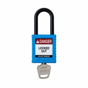 BRADY SDPL-BLU-38PL-KD Padlock, Keyed Different, Nylon, Std Body Body Size, Plastic, Std, Blue, 1 Pack Size | CP2FPY 793ED1