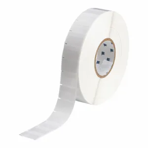 BRADY THT-118-427-5 Precut Label Roll Cartridge, 1 x 1 1/2 Inch Size, Vinyl, Black On White | CP2BHB 22MZ50