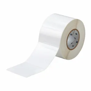 BRADY THT-161-423-1 Precut Label Roll, 4 x 4 Inch Size, Halogen Free Polyester, White000 Labels | CP2KJW 22MX63