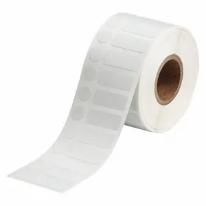 BRADY THT-249-492-1.5-SC Precut Label Roll, Circle/Rectangle, 3/8 x 1 Inch Size, Cryogenic Polyester, White | CR8RPM 56KF93