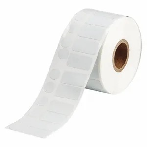 BRADY THT-251-492-1.5-SC Precut Label Roll, Circle/Rectangle, 1/2 x 1 Inch Size, Cryogenic Polyester, White | CR8PHL 56KF96