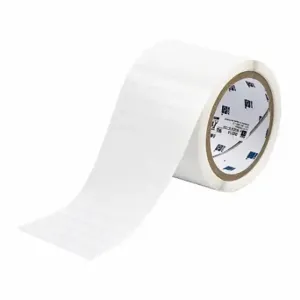 BRADY THT-38-423-10 Precut Label Roll, 3/8 x 3/8 Inch Size, 3 13/64 Inch Size, Halogen Free Polyester, White | CP2KJM 22MX71