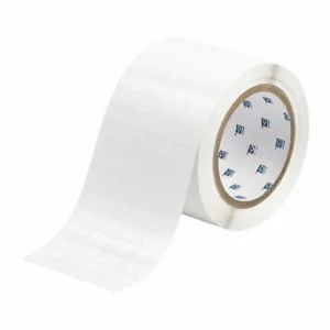 BRADY THT-57-423-10 Precut Label Roll, 3/8 x 45/64 Inch Size, 3 11/32 Inch Size, Halogen Free Polyester, White | CP2KJN 22MX76