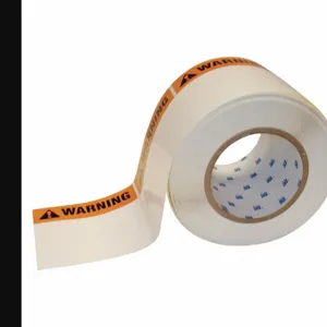 BRADY THTEL-161-483-1-WA Precut Label Roll, Warning, Warning Header, 4 Inch X 4 Inch, Polyester, White, 500 Labels | CP2LCC 13K849