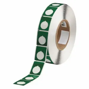 BRADY THTEP-167-593-.5GN Precut Label Roll, Circle With Notch, 1 1/2 x 1 13/64 Inch Size, Polyester, Green | CP2KLY 2RGY9