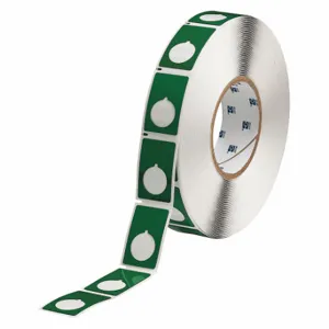 BRADY THTEP-168-593-.5GN Precut Label Roll, Circle With Notch, 1 29/32 x 1 13/64 Inch Size, Polyester, Green | CP2KMN 2RGZ4