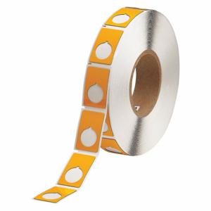 BRADY THTEP-168-593-.5YL Precut Label Roll, Circle With Notch, 1 29/32 x 1 13/64 Inch Size, Polyester, Yellow | CP2KMX 2RGZ3